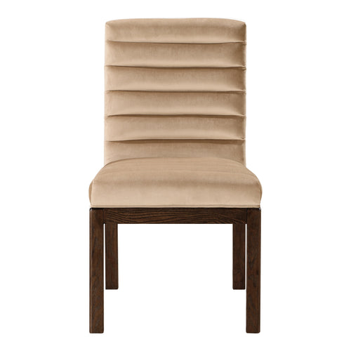 Evelyn Velvet Upholstered Dining Chair in Beige