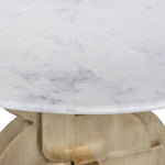 Alden 48" Marble Top And Brass Base Dining Table in White