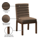 Evelyn Velvet Upholstered Dining Chair in Brown