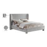 Penny Chenille Fabric Upholstered King Bed in Grey