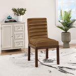 Evelyn Velvet Upholstered Dining Chair in Saddle