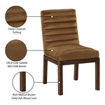 Evelyn Velvet Upholstered Dining Chair in Saddle