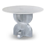 Alden 48" Marble Top And Aluminum Base Dining Table in White