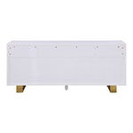 Excel Lacquer Finish And Stainless Steel Sideboard / Buffet in White