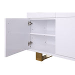Excel Lacquer Finish And Stainless Steel Sideboard / Buffet in White