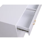 Excel Lacquer Finish And Stainless Steel Sideboard / Buffet in White