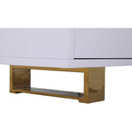 Excel Lacquer Finish And Stainless Steel Sideboard / Buffet in White