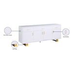 Excel Lacquer Finish And Stainless Steel Sideboard / Buffet in White