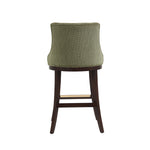 Lucia Chenille Wood Upholstered Barstool in Leaf Green