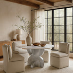 Alden 48" Marble Top And Aluminum Base Dining Table in White