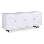 Excel Lacquer Finish And Stainless Steel Sideboard / Buffet in White