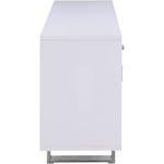 Excel Lacquer Finish And Stainless Steel Sideboard / Buffet in White