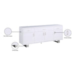 Excel Lacquer Finish And Stainless Steel Sideboard / Buffet in White