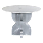 Alden 48" Marble Top And Aluminum Base Dining Table in White