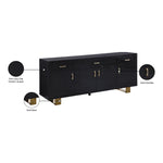 Excel Lacquer Finish And Stainless Steel Sideboard / Buffet in Grey