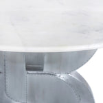 Alden 48" Marble Top And Aluminum Base Dining Table in White