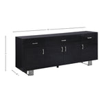 Excel Lacquer Finish And Stainless Steel Sideboard / Buffet in Grey