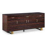 Excel Zebra Wood Veneer And Stainless Steel Sideboard / Buffet in Brown