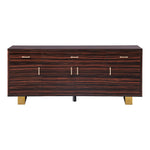 Excel Zebra Wood Veneer And Stainless Steel Sideboard / Buffet in Brown