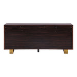 Excel Zebra Wood Veneer And Stainless Steel Sideboard / Buffet in Brown