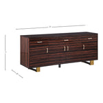 Excel Zebra Wood Veneer And Stainless Steel Sideboard / Buffet in Brown