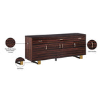 Excel Zebra Wood Veneer And Stainless Steel Sideboard / Buffet in Brown