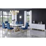 Excel 84" / 123.5" Lacquer Finish Top And Stainless Steel Base Extendable 2 Leaf Extendable Dining Table (3 Boxes) in White