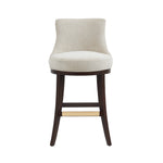 Lucia Chenille Wood Upholstered Barstool in Natural