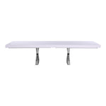 Excel 84" / 123.5" Lacquer Finish Top And Stainless Steel Base Extendable 2 Leaf Extendable Dining Table (3 Boxes) in White