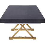 Excel 84" / 123.5" Lacquer Finish Top And Stainless Steel Base Extendable 2 Leaf Extendable Dining Table (3 Boxes) in Grey