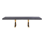Excel 84" / 123.5" Lacquer Finish Top And Stainless Steel Base Extendable 2 Leaf Extendable Dining Table (3 Boxes) in Grey