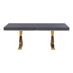 Excel 84" / 123.5" Lacquer Finish Top And Stainless Steel Base Extendable 2 Leaf Extendable Dining Table (3 Boxes) in Grey