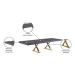 Excel 84" / 123.5" Lacquer Finish Top And Stainless Steel Base Extendable 2 Leaf Extendable Dining Table (3 Boxes) in Grey