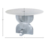Alden 48" Marble Top And Aluminum Base Dining Table in White