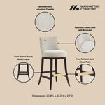 Lucia Chenille Wood Upholstered Barstool in Natural