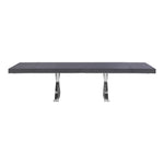 Excel 84" / 123.5" Lacquer Finish Top And Stainless Steel Base Extendable 2 Leaf Extendable Dining Table (3 Boxes) in Grey