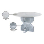 Alden 48" Marble Top And Aluminum Base Dining Table in White