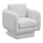 Alessandra Chenille Fabric Upholstered Swivel Accent Chair in Cream