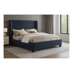 Penny Chenille Fabric Upholstered King Bed in Navy