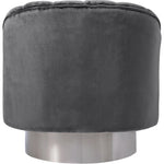 Farrah Velvet Upholstered Swivel Accent Chair in Grey