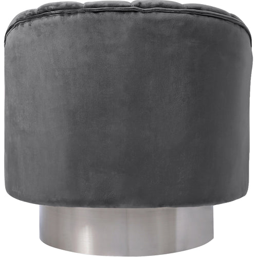 Farrah Velvet Upholstered Swivel Accent Chair in Grey