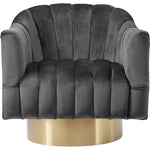 Farrah Velvet Upholstered Swivel Accent Chair in Grey