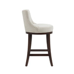 Lucia Chenille Wood Upholstered Barstool in Natural