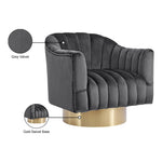 Farrah Velvet Upholstered Swivel Accent Chair in Grey