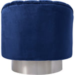 Farrah Velvet Upholstered Swivel Accent Chair in Navy