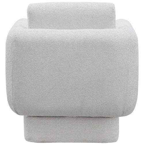Alessandra Chenille Fabric Upholstered Swivel Accent Chair in Cream
