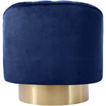 Farrah Velvet Upholstered Swivel Accent Chair in Navy