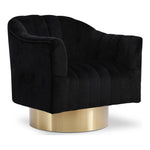 Farrah Velvet Upholstered Swivel Accent Chair in Black