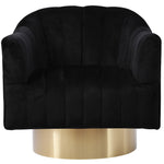 Farrah Velvet Upholstered Swivel Accent Chair in Black