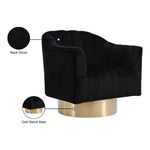 Farrah Velvet Upholstered Swivel Accent Chair in Black